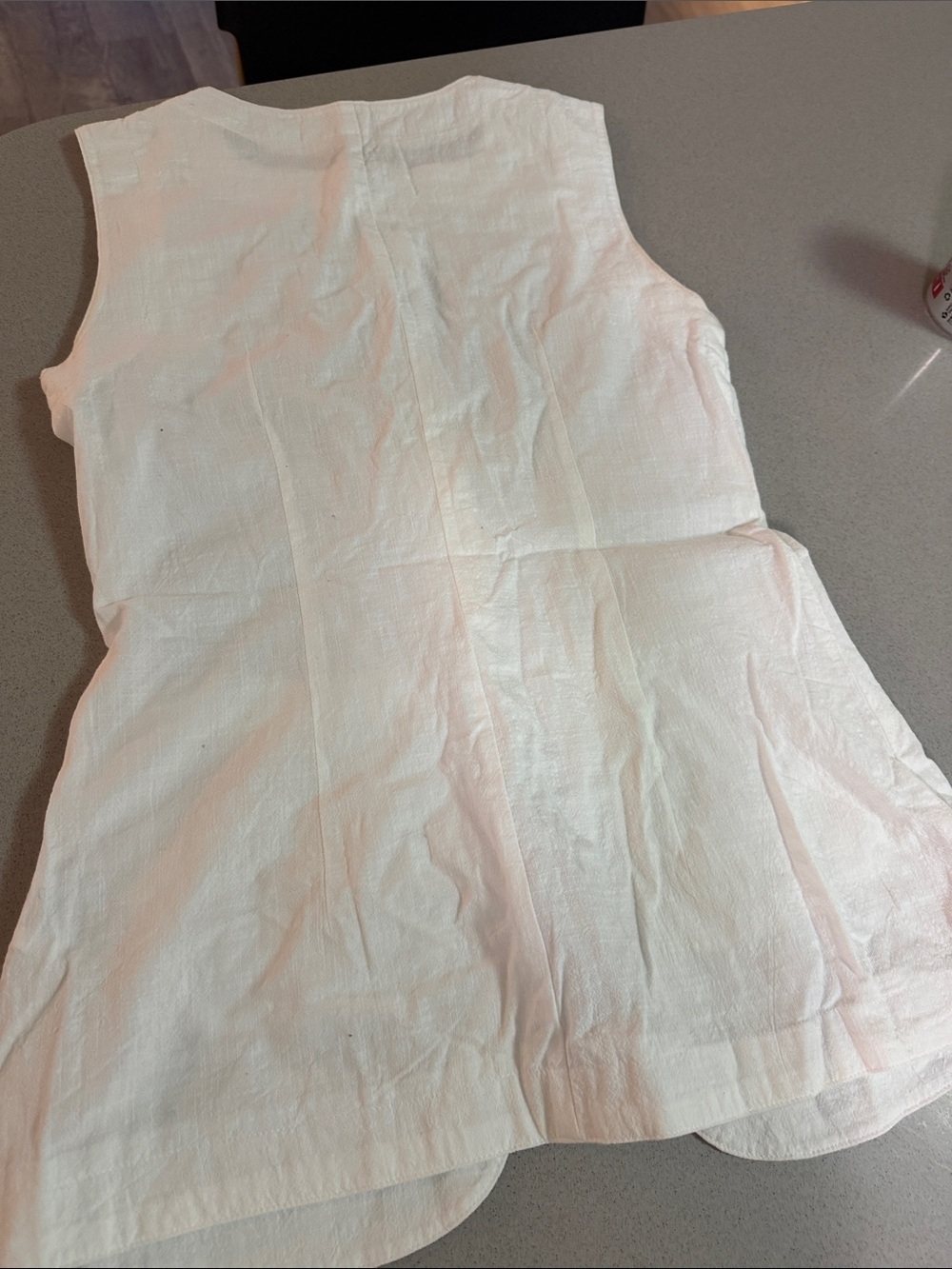 Commense Cream Button-Front Linen Top - Picture 3 of 3